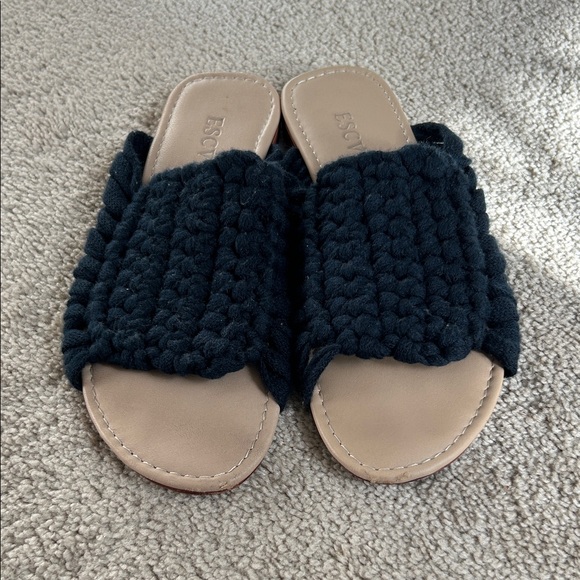 ESCVDO Navy Woven Slide Sandals - Picture 4 of 4